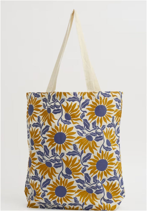 Seasalt Foldaway Canvas Shopper In Bold Sunflower Daylily Ship