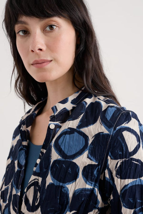 Seasalt Women's Larissa Shirt in GOTS-Certified Organic Cotton In Pebble Monoprint Aran