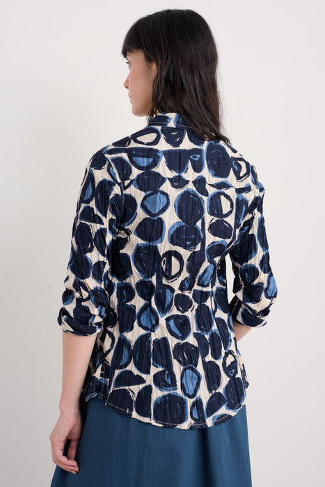 Seasalt Women's Larissa Shirt in GOTS-Certified Organic Cotton In Pebble Monoprint Aran
