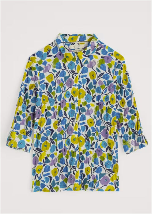 Seasalt Women's Larissa Shirt in GOTS-Certified Organic Cotton In Zennor Blooms Chalk