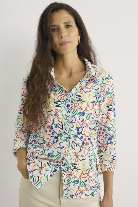 Seasalt Women's Larissa Organic Cotton Shirt In Painters Garden Chalk