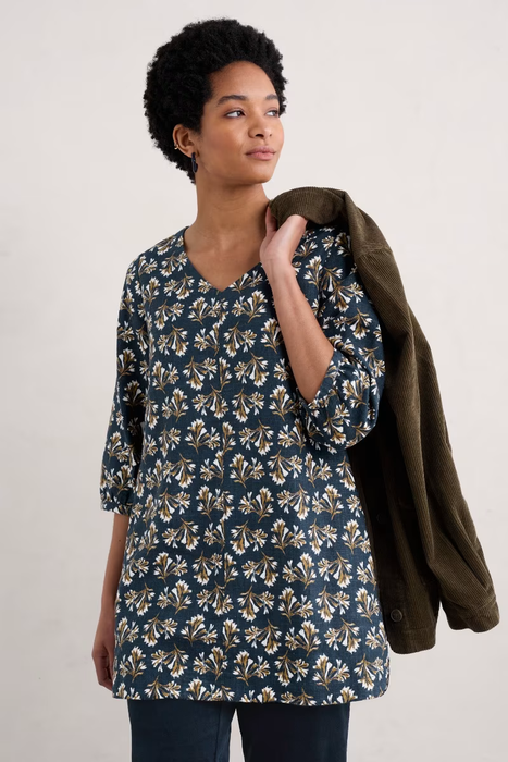 Seasalt Women's Loganberry Organic Cotton Tunic In Printed Seaweed Maritime