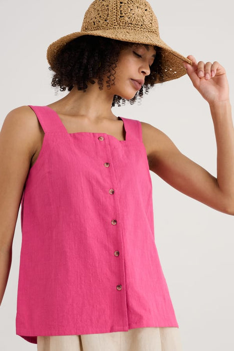 Seasalt Women's Martlet Buttoned Vest GOTS-Certified Organic Cotton In Tulip