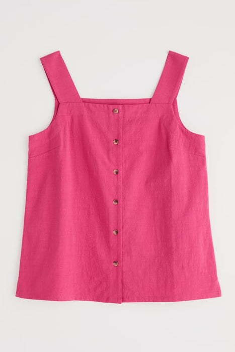 Seasalt Women's Martlet Buttoned Vest GOTS-Certified Organic Cotton In Tulip