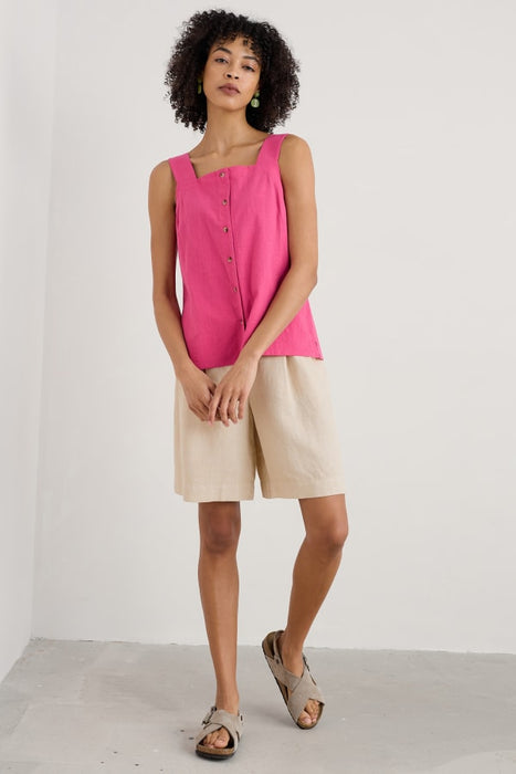 Seasalt Women's Martlet Buttoned Vest GOTS-Certified Organic Cotton In Tulip