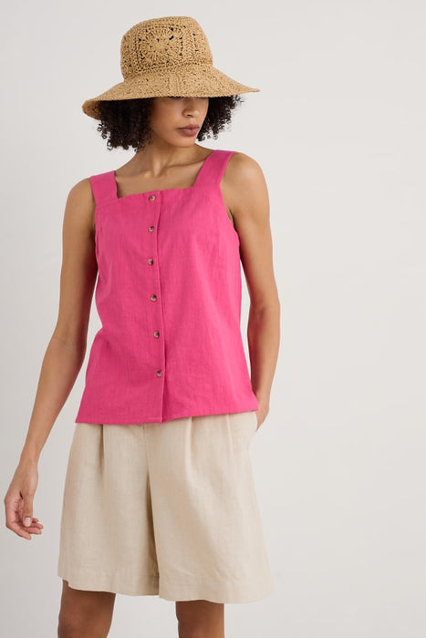 Seasalt Women's Martlet Buttoned Vest GOTS-Certified Organic Cotton In Tulip