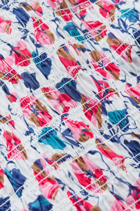 Seasalt Women's Meadowsweet Short Sleeve Dress In Parasol Floral Chalk