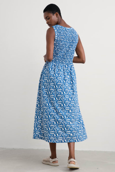 Seasalt Women's Meadowsweet Sleeveless Dress in GOTS-Certified Organic Cotton In Leaf Patch Sailor
