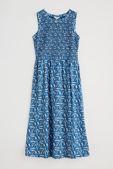 Seasalt Women's Meadowsweet Sleeveless Dress in GOTS-Certified Organic Cotton In Leaf Patch Sailor