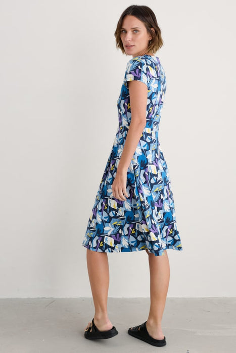 Seasalt Women's Pier View Jersey Dress In Papercut Shapes Maritime