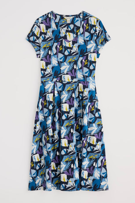 Seasalt Women's Pier View Jersey Dress In Papercut Shapes Maritime