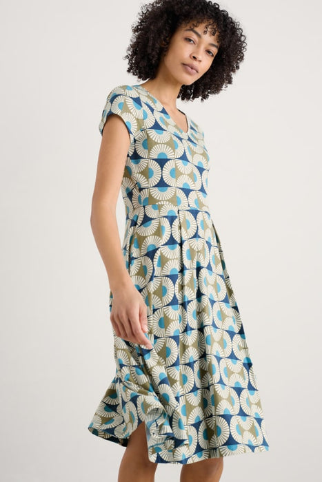 Seasalt Women's Pier View Jersey Dress In Sun Geo Poseidon