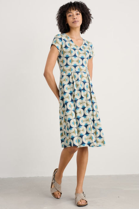 Seasalt Women's Pier View Jersey Dress In Sun Geo Poseidon