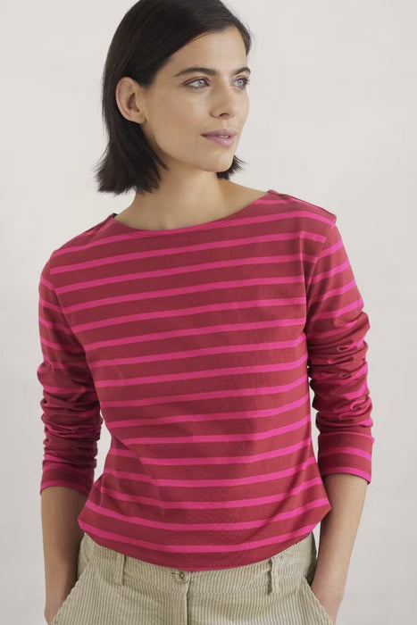 Seasalt Women's Sailor Shirt In Breton Dahlia Coulis