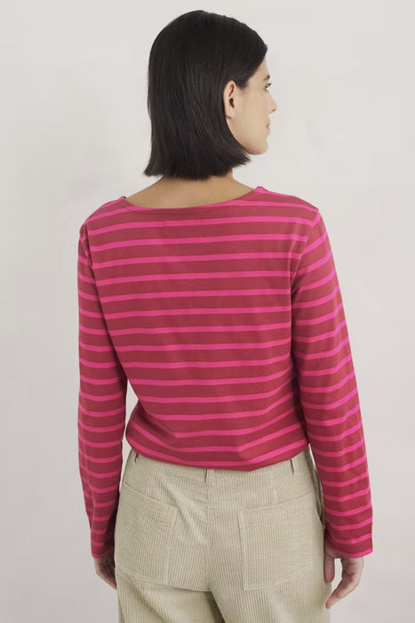 Seasalt Women's Sailor Shirt In Breton Dahlia Coulis