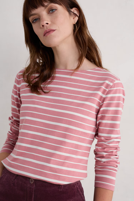 Seasalt Women's Sailor Shirt In Shore Pink Grass Chalk