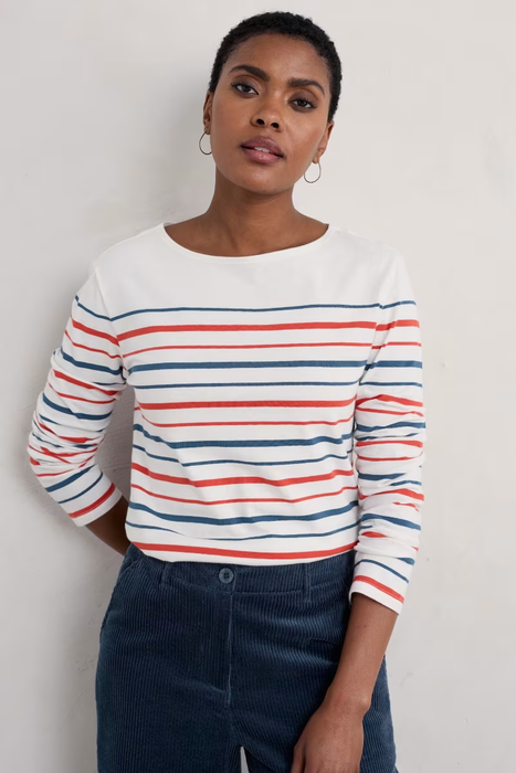 Seasalt Women's Sailor Shirt In Falmouth Duet Shore Chalk