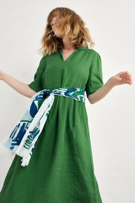 Seasalt Women's Summer Circle Scarf In Spinnaker Border Hedgerow