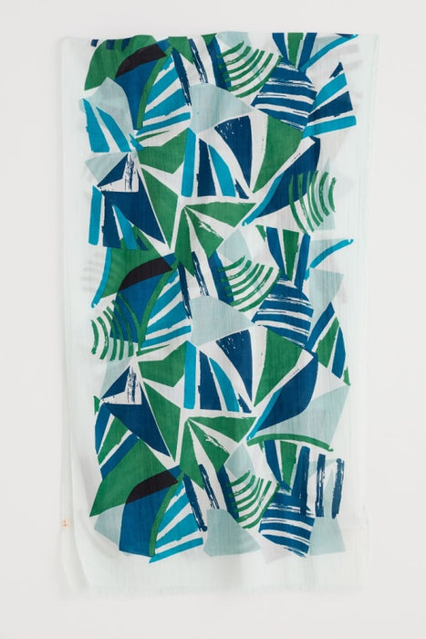 Seasalt Women's Summer Circle Scarf In Spinnaker Border Hedgerow