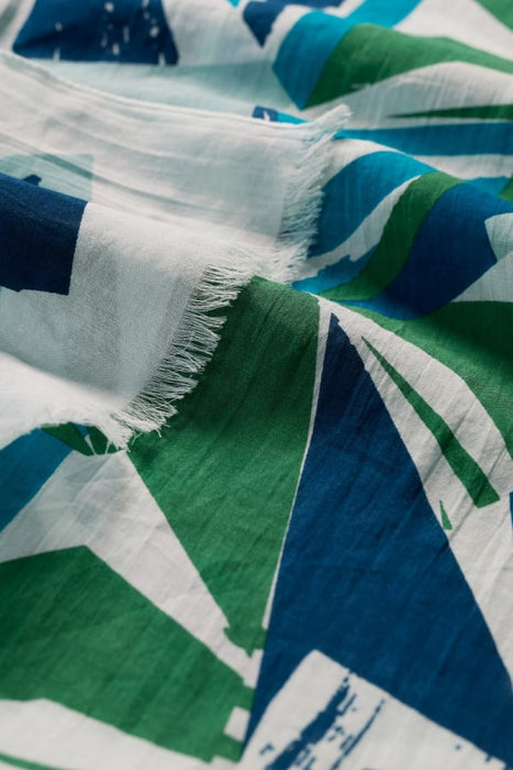 Seasalt Women's Summer Circle Scarf In Spinnaker Border Hedgerow