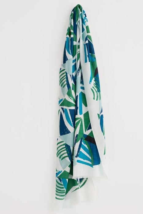 Seasalt Women's Summer Circle Scarf In Spinnaker Border Hedgerow