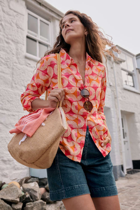 Seasalt Women's Larissa Shirt In Sun Geo Marigold