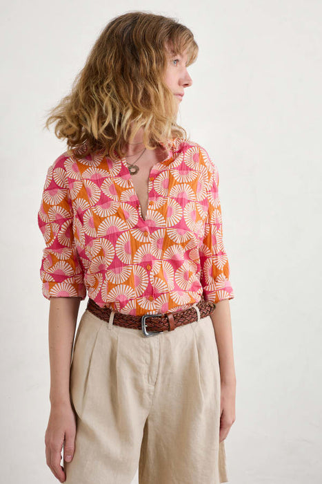 Seasalt Women's Larissa Shirt In Sun Geo Marigold