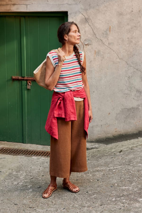 Seasalt Women's Knavock Cotton-Linen Knitted Vest In Mini Cornish Pink Sky Mix