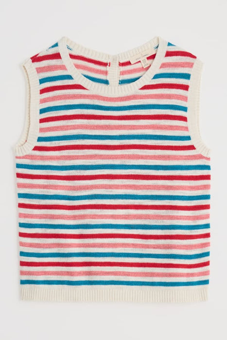 Seasalt Women's Knavock Cotton-Linen Knitted Vest In Mini Cornish Pink Sky Mix