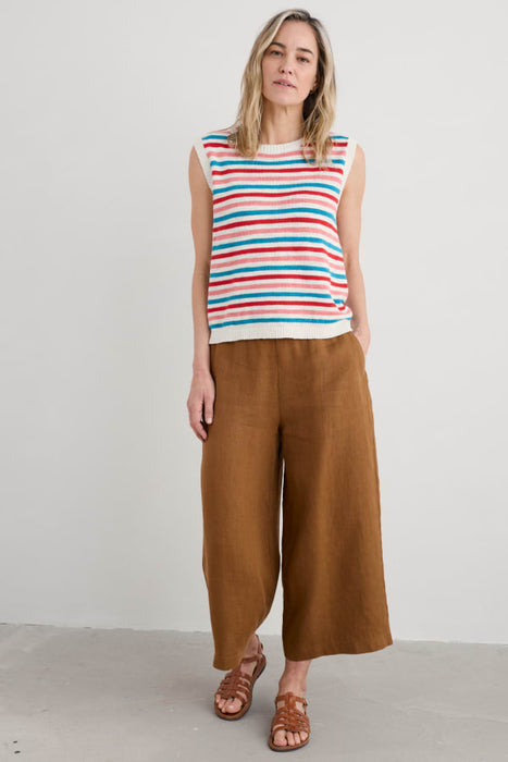 Seasalt Women's Knavock Cotton-Linen Knitted Vest In Mini Cornish Pink Sky Mix