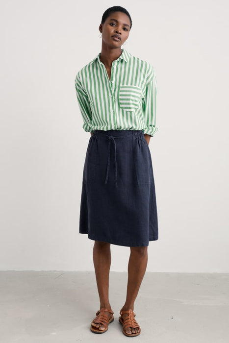 Seasalt Women's Pepper Moth Linen Skirt In Maritime