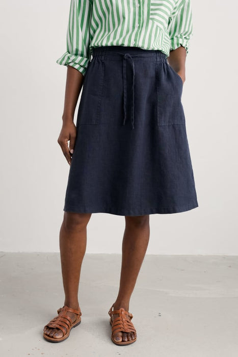 Seasalt Women's Pepper Moth Linen Skirt In Maritime
