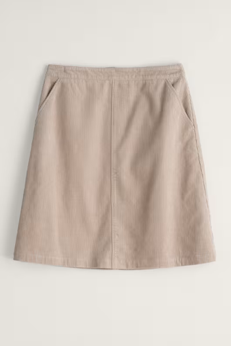 Seasalt Women's Dovetail A-Line Corduroy Skirt In Birch