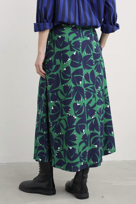 Seasalt Women's Swallow Hill Printed A-Line Skirt In Floral Cutout Glade