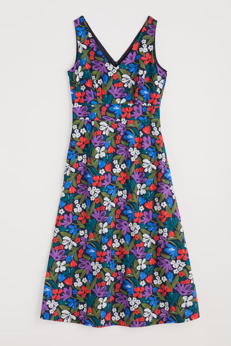 Seasalt Women's Sky Beyond Sleeveless V-Neck Dress In Crayon Floral Maritime