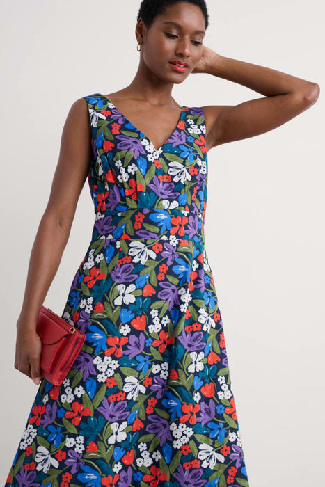 Seasalt Women's Sky Beyond Sleeveless V-Neck Dress In Crayon Floral Maritime