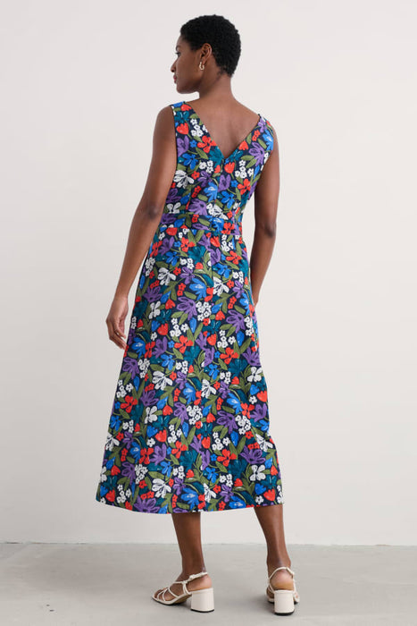Seasalt Women's Sky Beyond Sleeveless V-Neck Dress In Crayon Floral Maritime