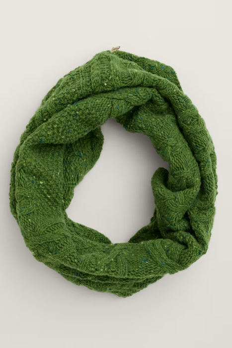 Seasalt Women's Handweaver Cable Knit Snood In Grassland