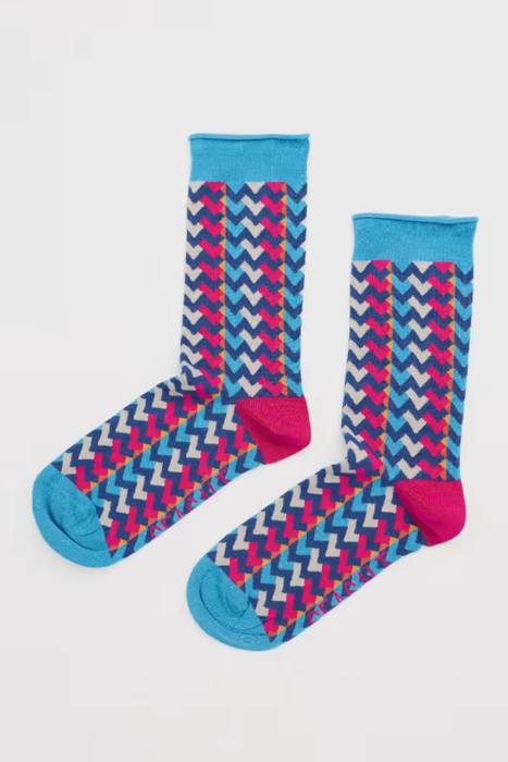 Seasalt Women's Arty Organic Cotton Socks In Chevron Campion Mix