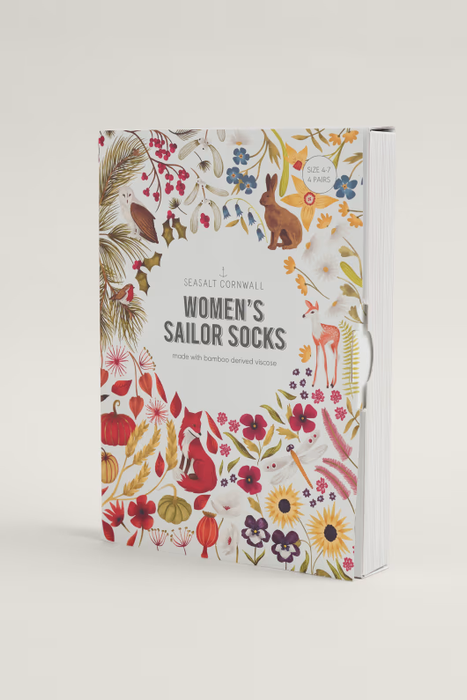 Seasalt Women's Four Season Sailor Socks In Potting Shed Mix 7 Pack Gift Box