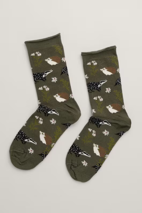 Seasalt Women's Arty Organic Cotton Socks In Woodland Floor Highland