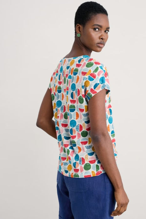 Seasalt Women's Studio Glass V-neck Jersey Top In Stacked Buoys Mix