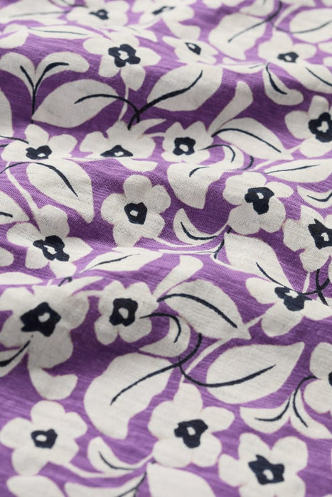 Seasalt Women's Studio Glass V-neck Jersey Top In Winsome Floral Pansy