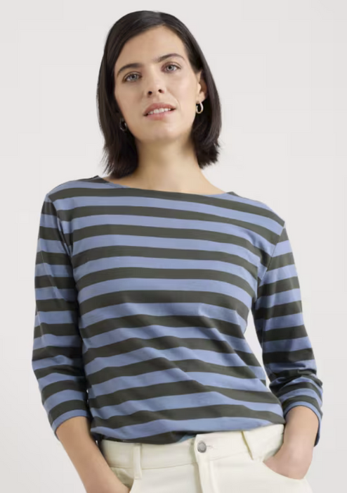 Seasalt Women's Sailor 3/4 Sleeve Top Organic Cotton Jersey In Cornish Nori