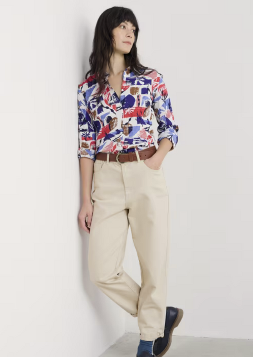 Seasalt Women's Larissa Shirt in GOTS-Certified Organic Cotton In Marine Forms Chalk