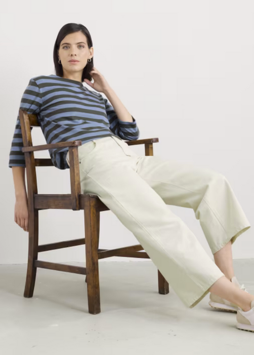 Seasalt Women's Sailor 3/4 Sleeve Top Organic Cotton Jersey In Cornish Nori