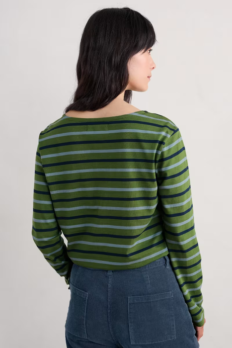 Seasalt Women's Sailor Shirt In Duet Breton Grassland