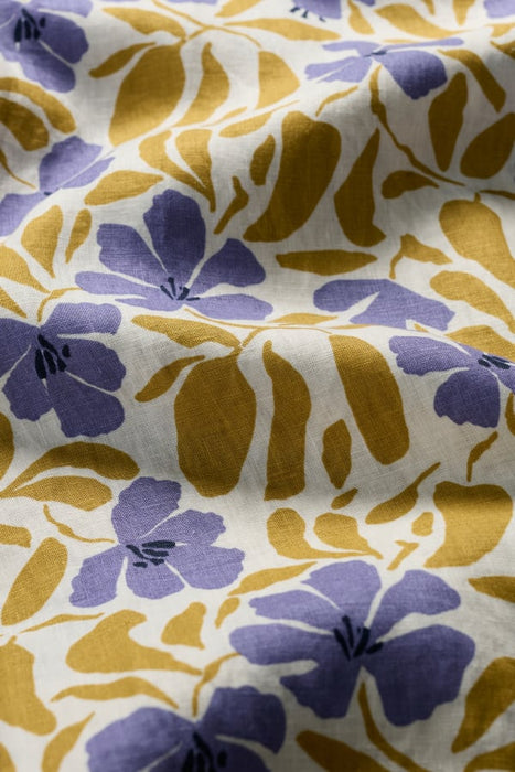 Seasalt Women's Treen Cove Linen Jumpsuit In Leafy Floral Chalk Pear