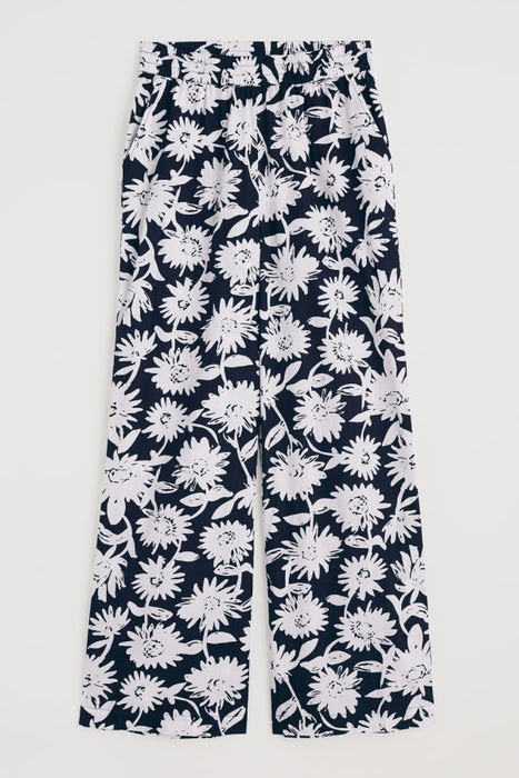 Seasalt Women's Poolfield Printed Trousers In Daisy Shadow Inkwell