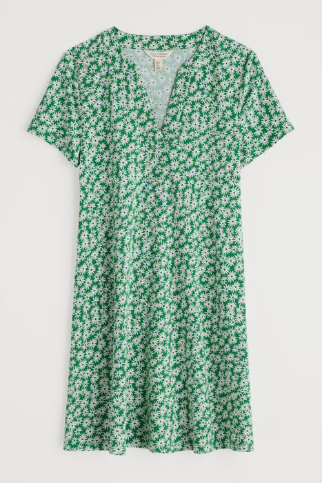 Seasalt Women's Wreathe Short Sleeve Jersey Tunic In Screenprint Daisy Island